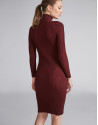 Vestido de punto canalé granate