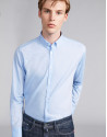 Blue striped sport shirt