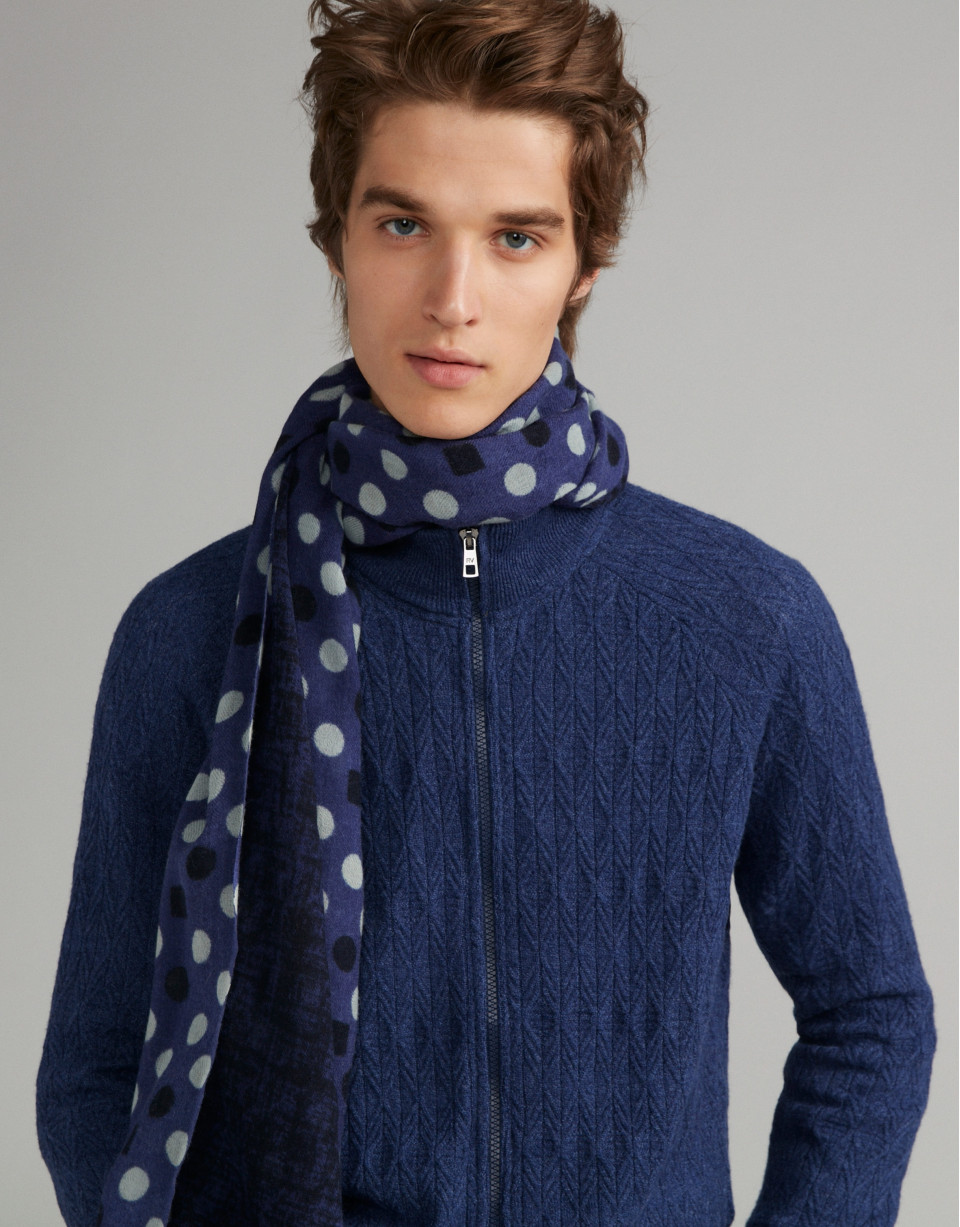 Blue double print foulard