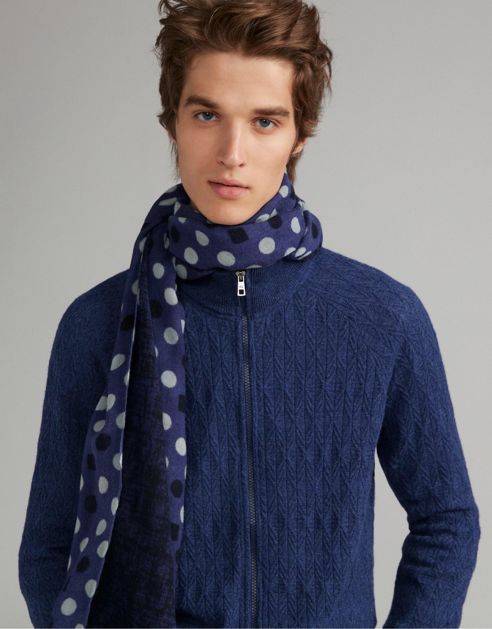 Blue double print foulard