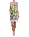 Vestido estampado con bajo de encaje