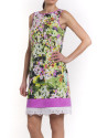 Vestido estampado con bajo de encaje