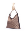 LAURA Hobo:  en jaquard RV y piel en bronce