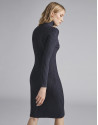 Navy blue ribbed knit dress