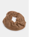 Beige knit tubular scarf