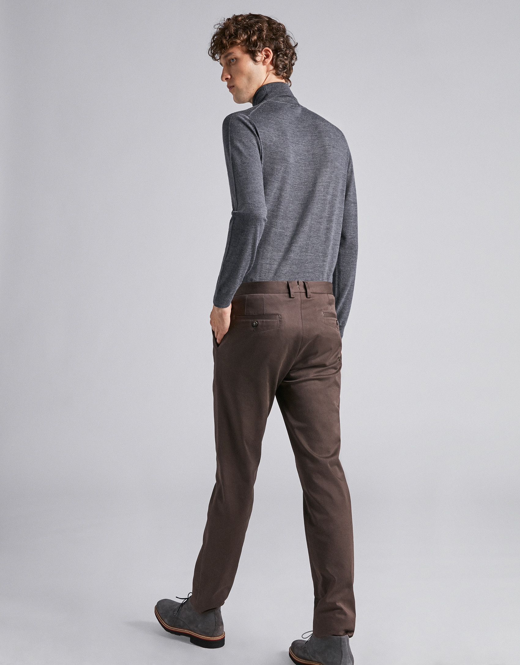 Brown cotton chinos