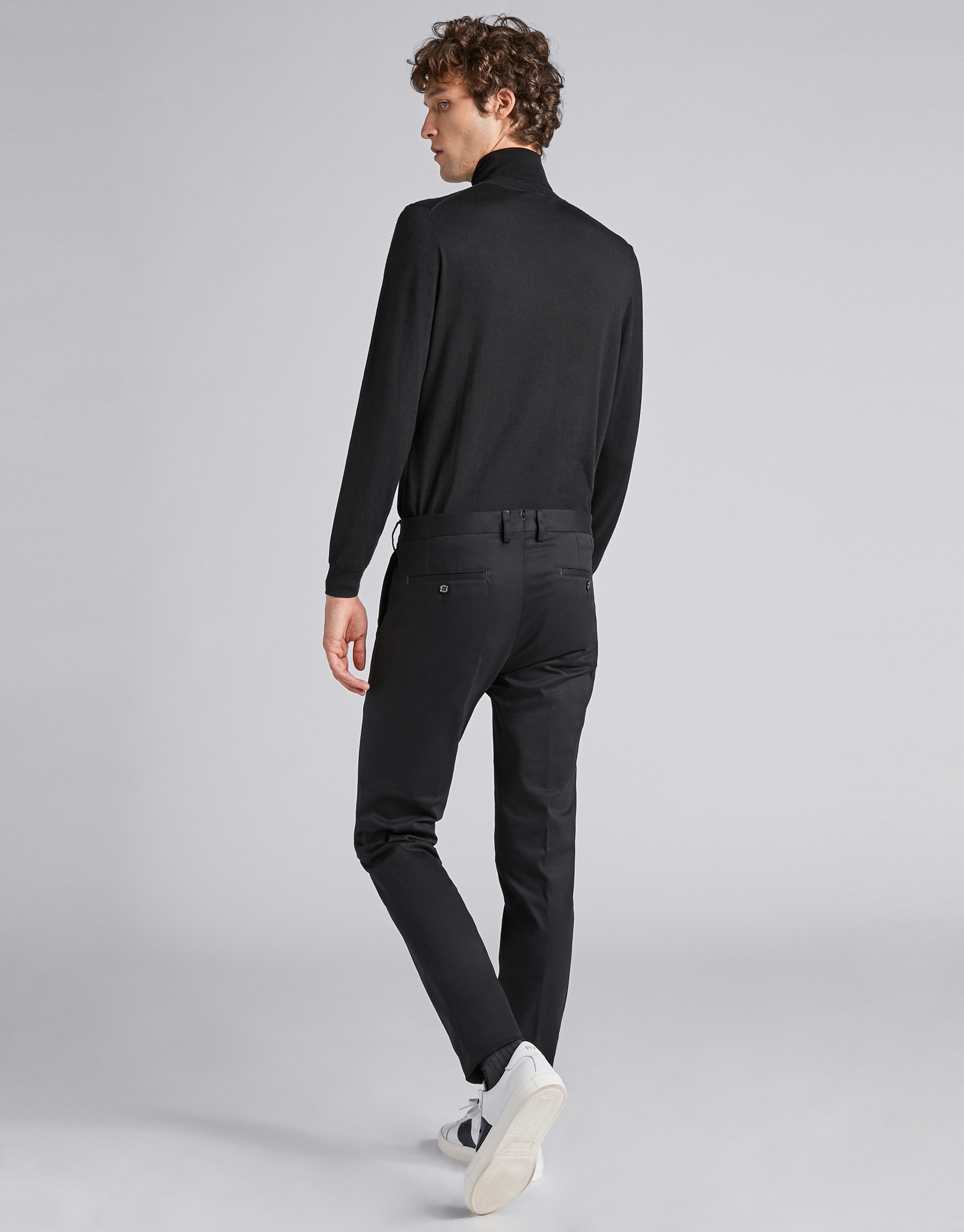 Black cotton chinos
