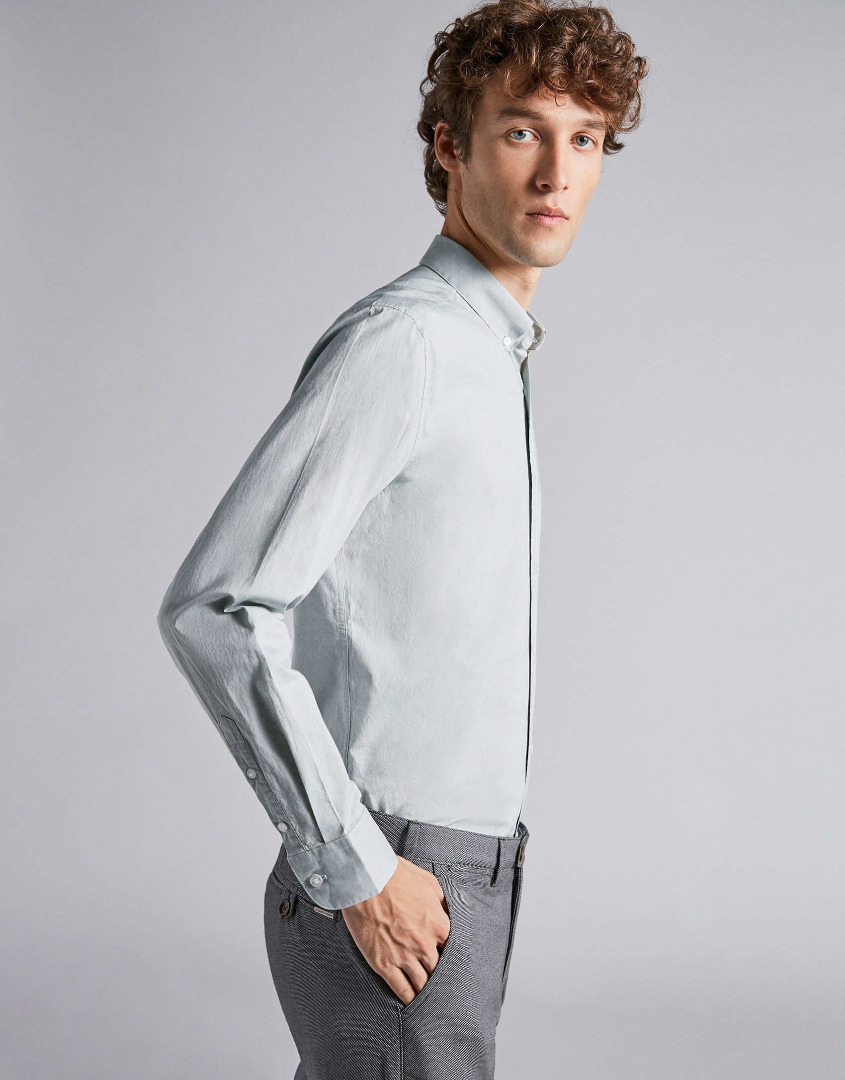 Green striped sport shirt