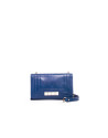 SAMBA AZUL: Distressed leather bag with flap