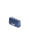 SAMBA AZUL: Distressed leather bag with flap
