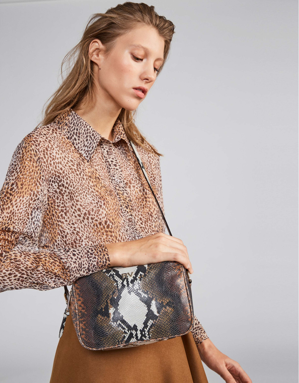 Embossed snakeskin Taylor shoulder bag