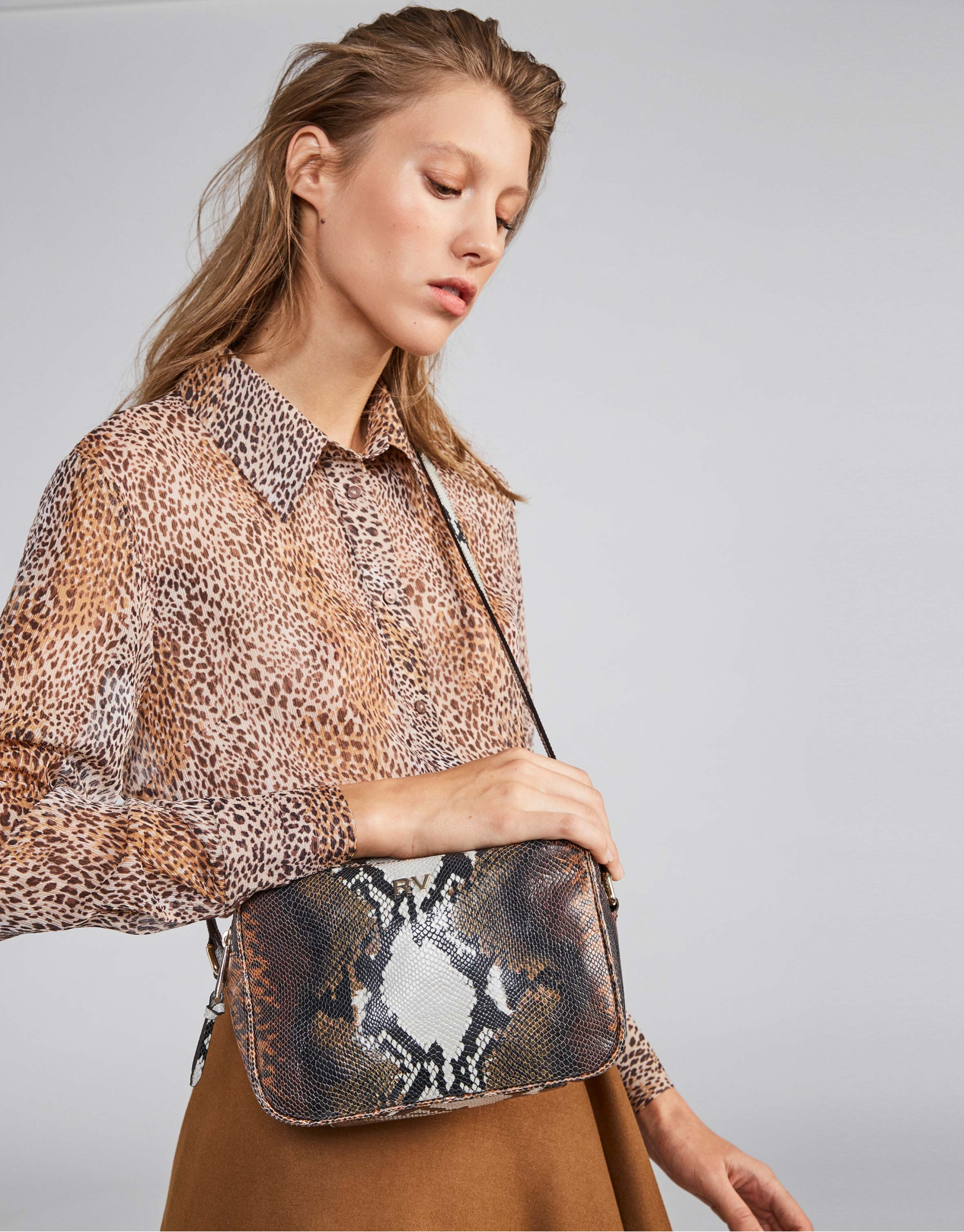 Embossed snakeskin Taylor shoulder bag