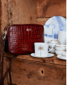 Burgundy alligator Taylor shoulder bag