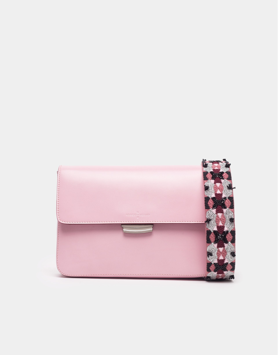 Pink Joyce bag with embroidered handle