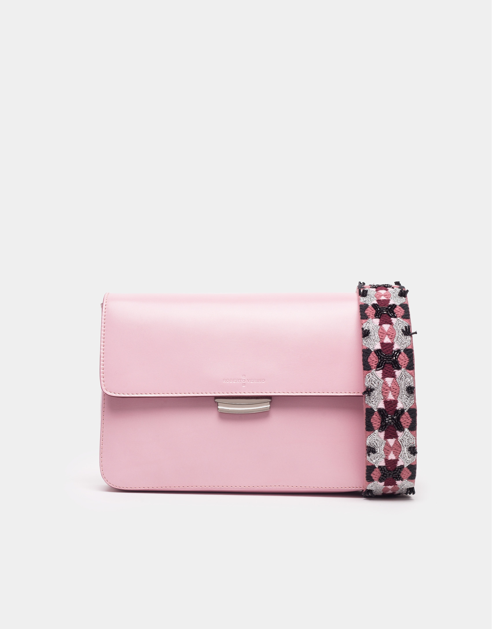 Pink Joyce bag with embroidered handle