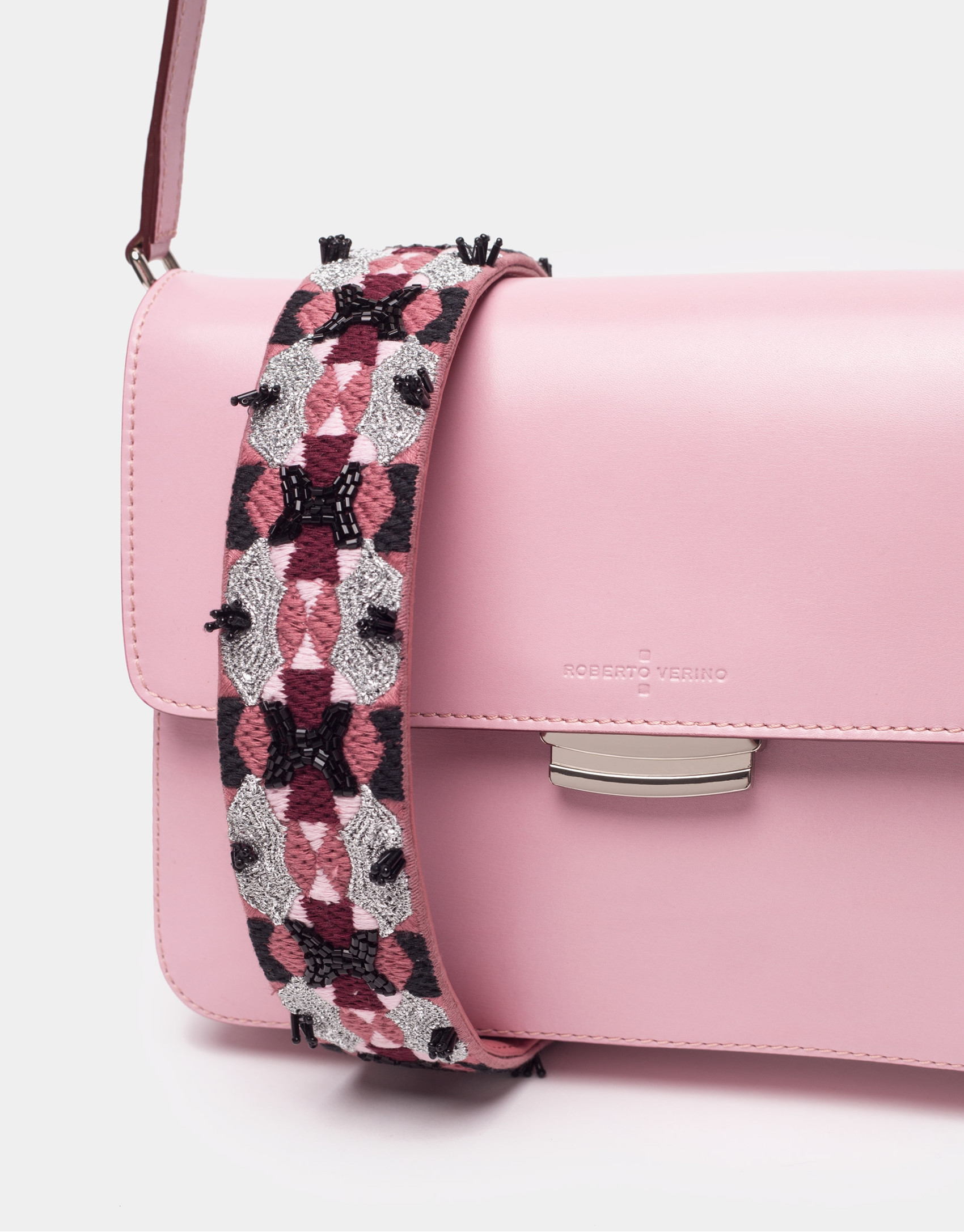 Bolso Joyce asa bordada rosa