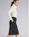 Black pencil skirt with contrasting ribbon