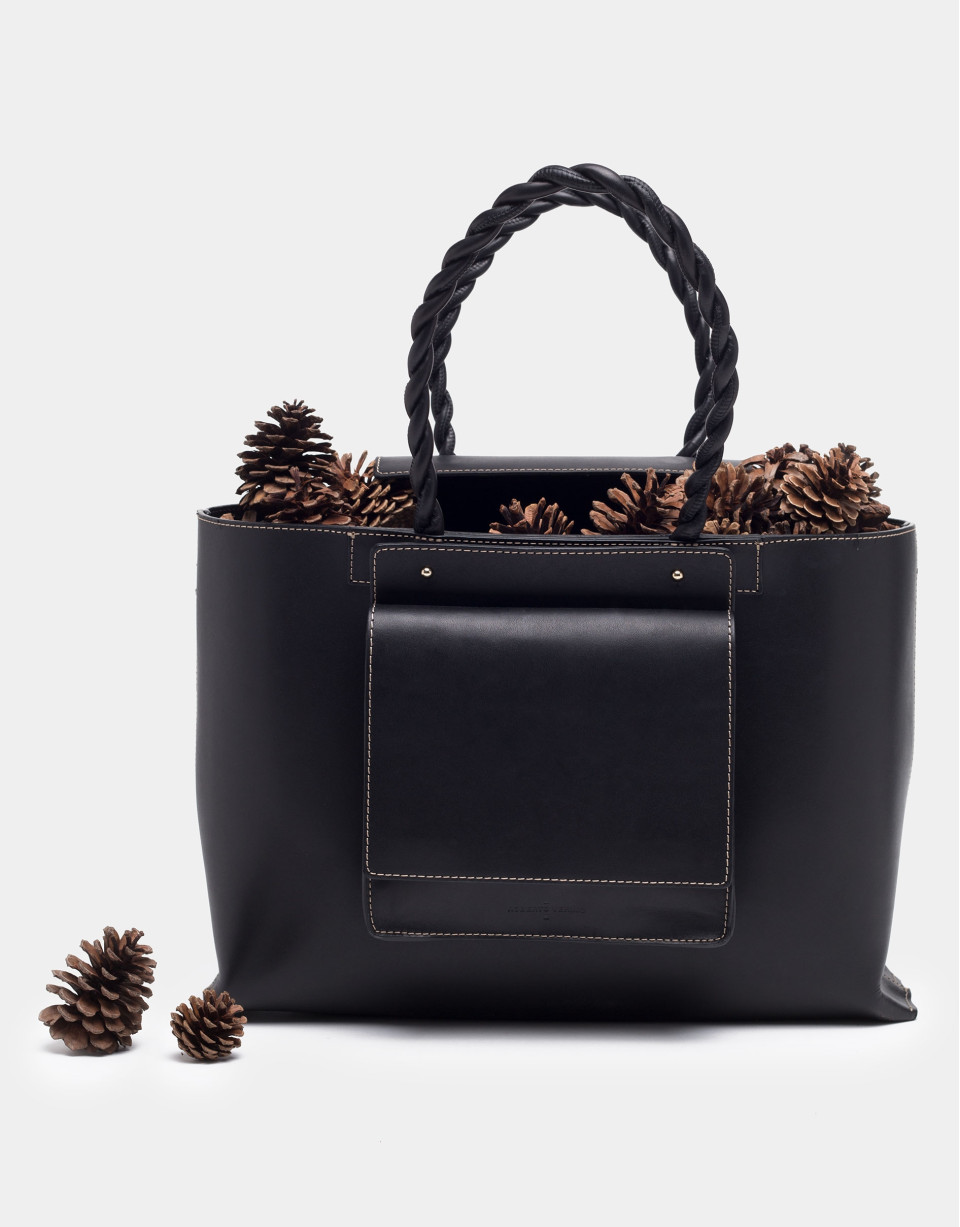 Bolso Tote Garden piel negra