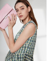 Pink Joyce bag with embroidered handle