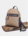 Blue leather Nora backpack with logos