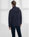 Navy blue parka with four pockets