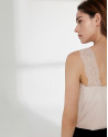 Camel top with lace