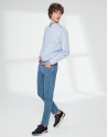 Bleached denim jeans