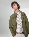 Khaki parka with four pockets