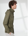 Khaki parka with four pockets