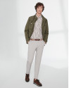 Khaki parka with four pockets