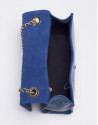 SAMBA AZUL: Distressed leather bag with flap