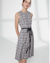 Checked flowing midi dress