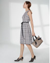 Checked flowing midi dress
