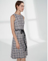 Checked flowing midi dress