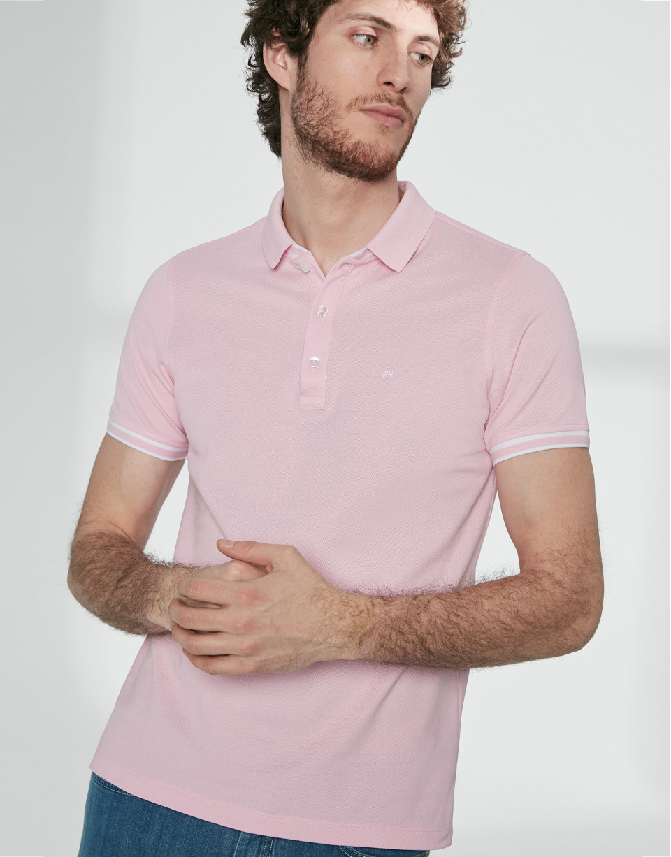 Polo piqué algodón rosa