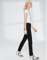 Black cigarette pants with embroidered pocket