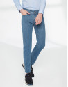 Bleached denim jeans