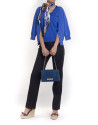 SAMBA AZUL: Distressed leather bag with flap