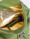 MARTINA VERDE: Cartera de mano que dobla en piel