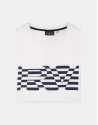 Camiseta blanca logo rayas marino