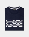 Camiseta marina logo rayas blancas