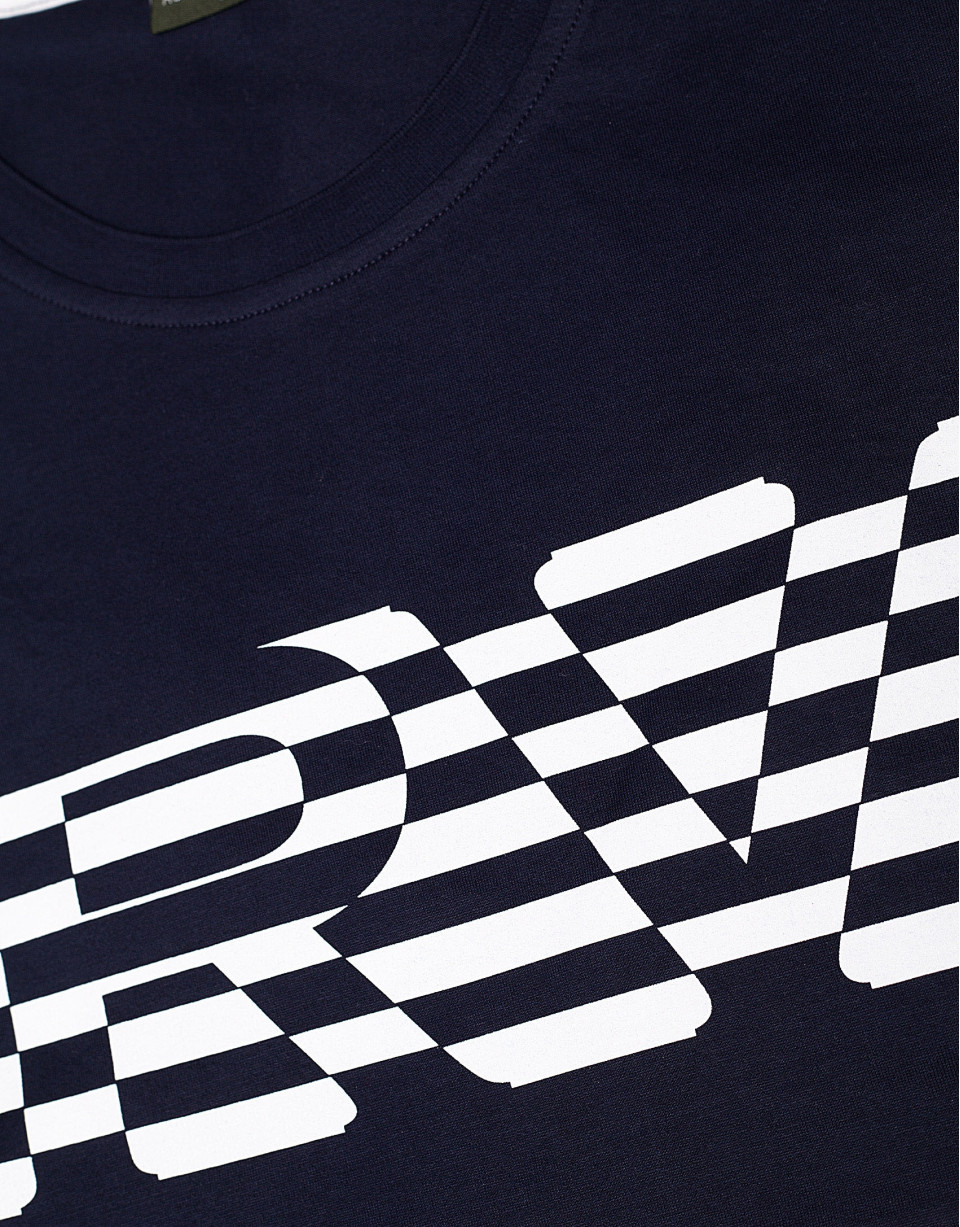 Camiseta marina logo rayas blancas