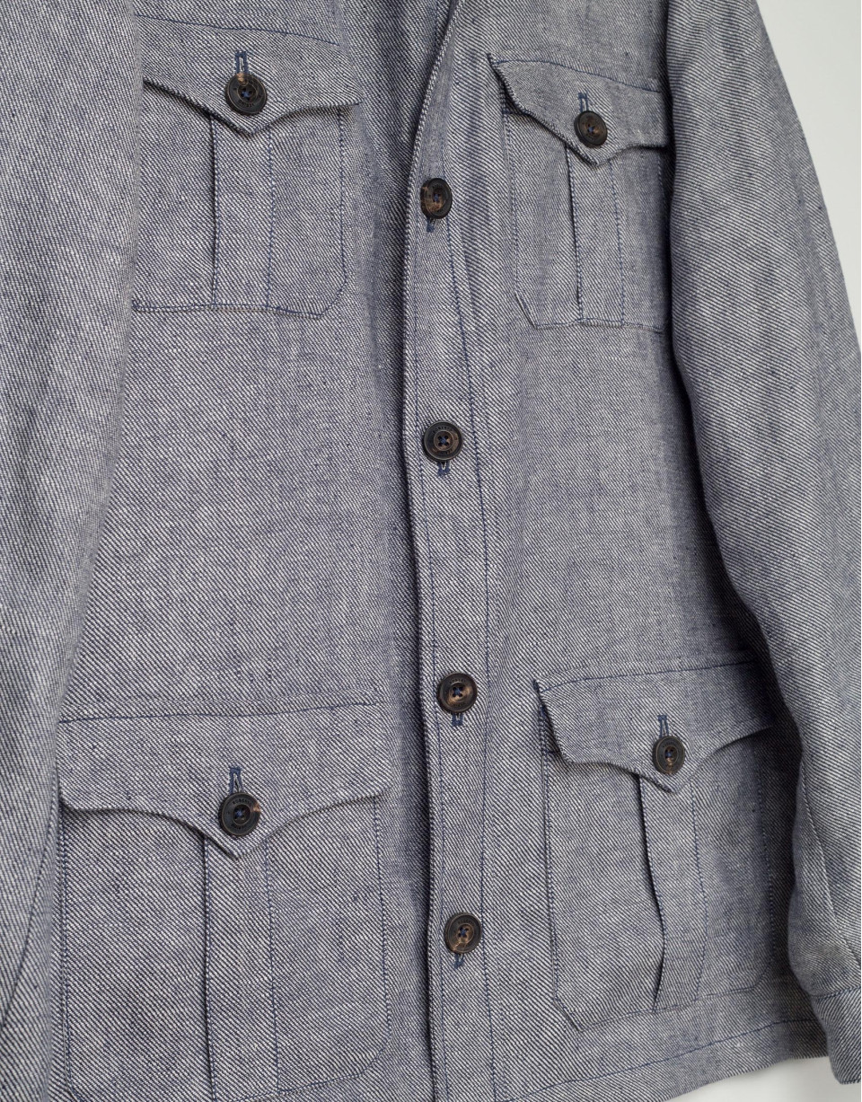 Light blue colored linen Safari jacket