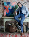 Light blue colored linen Safari jacket