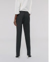 Pantalón recto raya diplomática gris