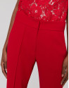 Pantalón recto rojo con nervio delantero