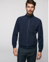 Navy blue suede and knit jacket