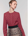 Camisa escote pliegues estampada