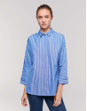 Blue stripes shirt with three-quarter sleeves