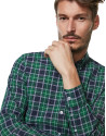 Navy blue, green and white checked sport short